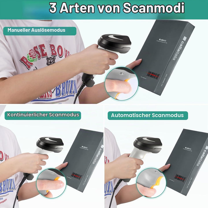 Barcode Scanner, Handheld QR-Code-Scanner USB-Kabelverbindung 1D 2D &amp; PDF417 Datenmatrix Automatisch
