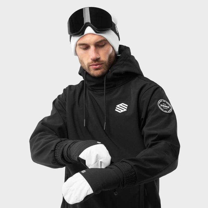 SIROKO Thermische Fäustlinge Skifahren und Schnee Pitztal Weiss Schwarz Mann und Frau XS, XS