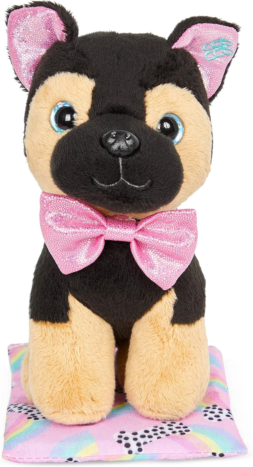 Glitter Girls - Jax - 15 cm Plüschwelpe zum Anfassen - Deutscher Schäferhund Puppe - Hundebett & Dec