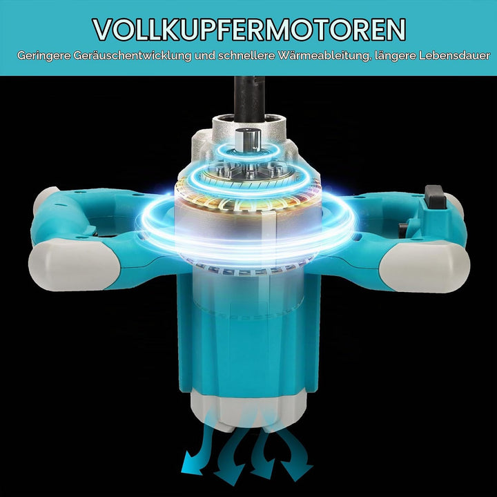 Elektrischer Hand-Zementmischer, 2100 W elektrischer Betonmischer mit 6 Geschwindigkeiten, 220 V Han