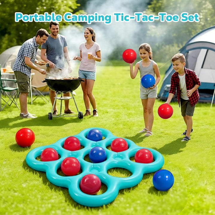 MoKo Tic-Tac-Toe Wasserspiel-Set für den Pool, Aufblasbare Pool-Schwimmhilfe mit 10 Bällen, Spiele f