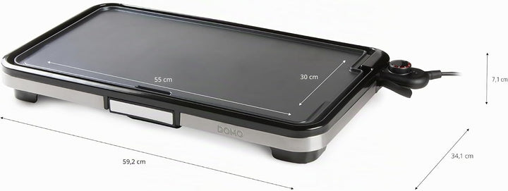 DOMO DO9263G Electric Grill Plate XXL - Plancha-Grill 55 cm - Herausnehmbares Auffangschälchen - 220
