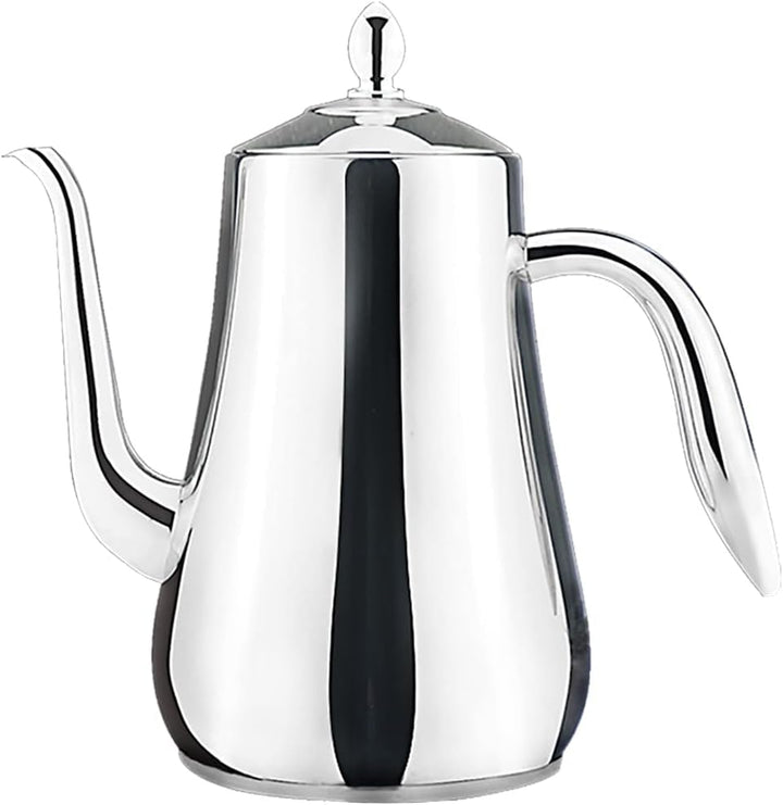 SANQIAHOME 1750ml Edelstahl-Teekanne mit herausnehmbarem Siebeinsatz, Qualitäts-Teekanne mit kleinem
