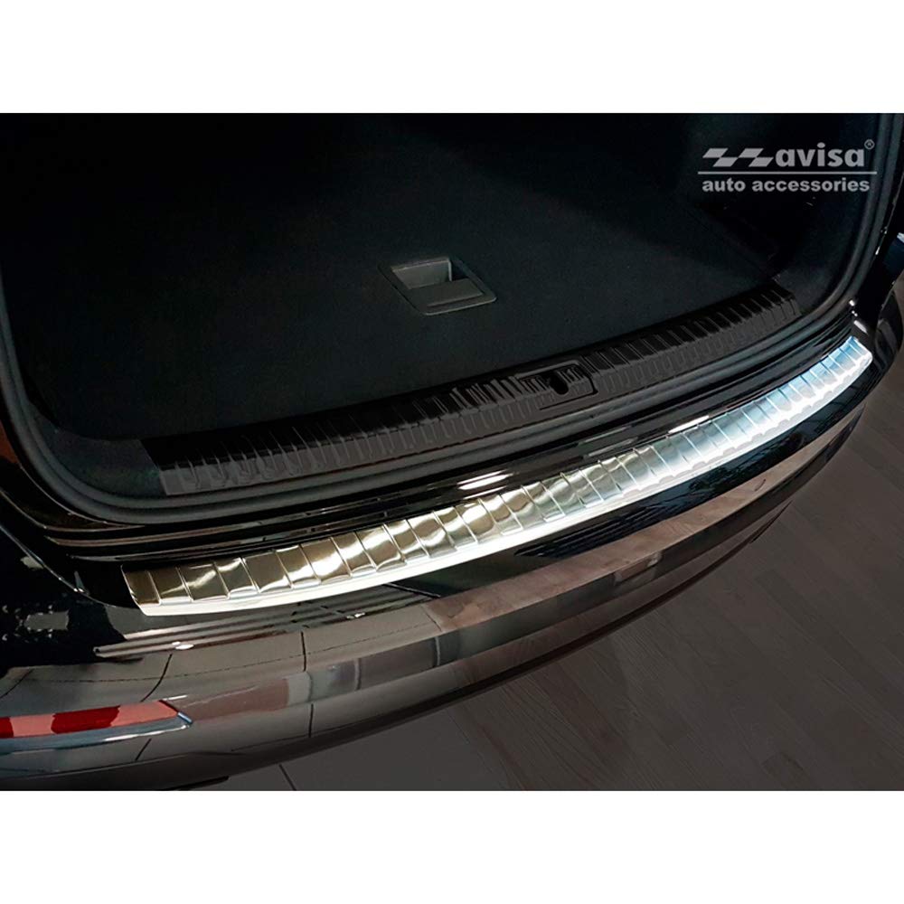Avisa Edelstahl Heckstossstangenschutz kompatibel mit Audi Q3 II 2019- inkl. S-Line 'Ribs'