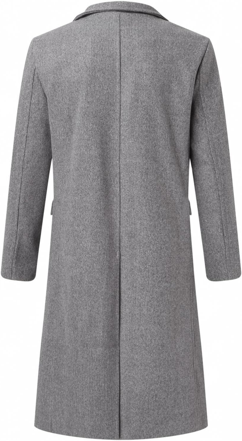 Celucke Mantel Herren Wintermantel Wolle Winter Kurzmantel Mittellang Wollmantel mit Stehkragen und