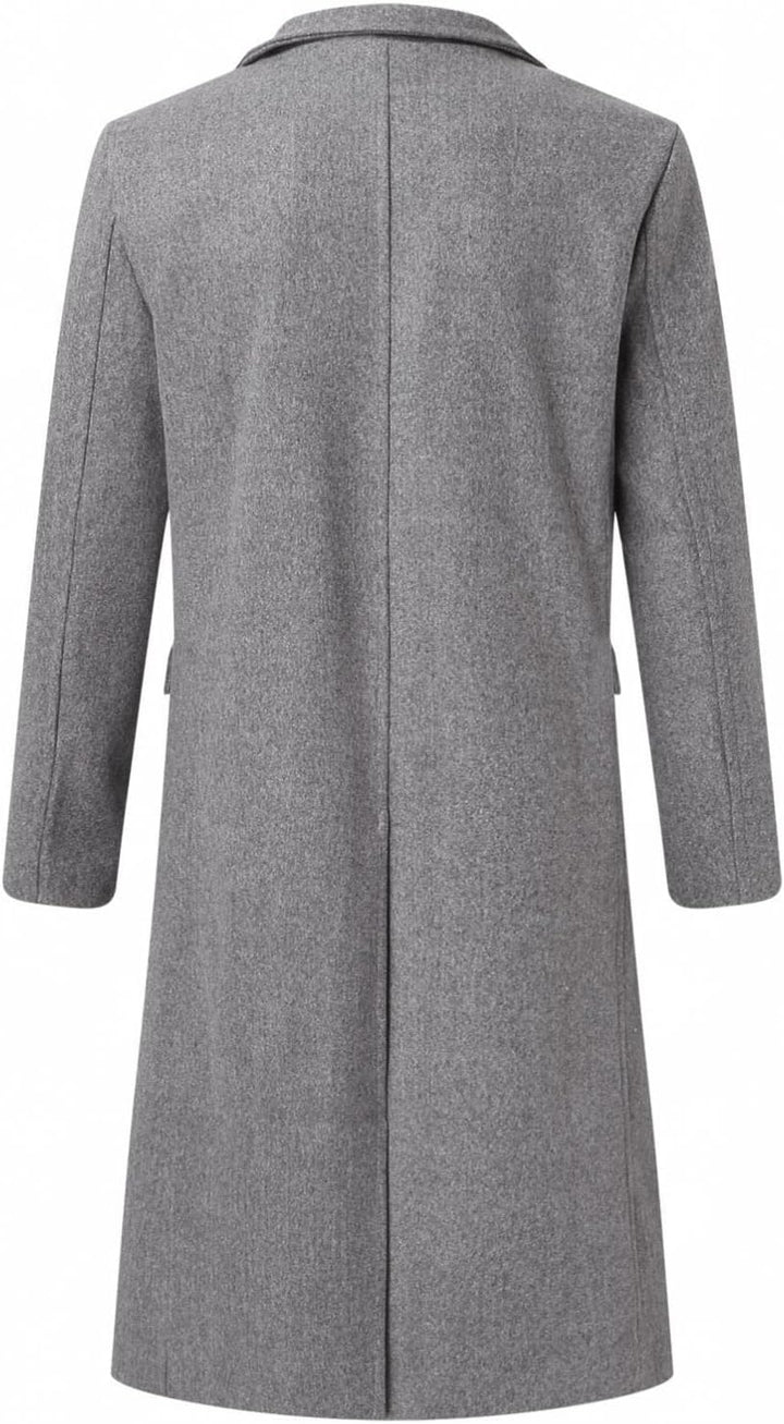 Celucke Mantel Herren Wintermantel Wolle Winter Kurzmantel Mittellang Wollmantel mit Stehkragen und