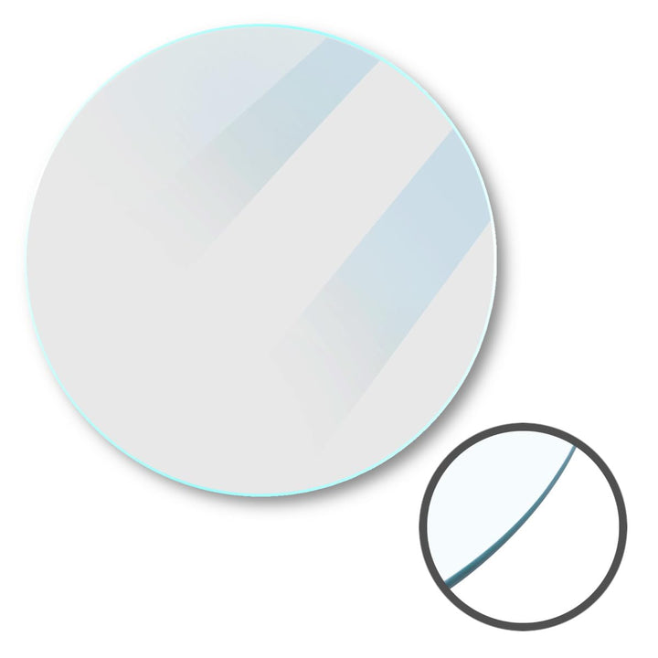 Euro Tische Glasplatte und Tischplatte in 40cm Rund Gestalt, Glasboden mit 6mm ESG Sicherheitsglas,