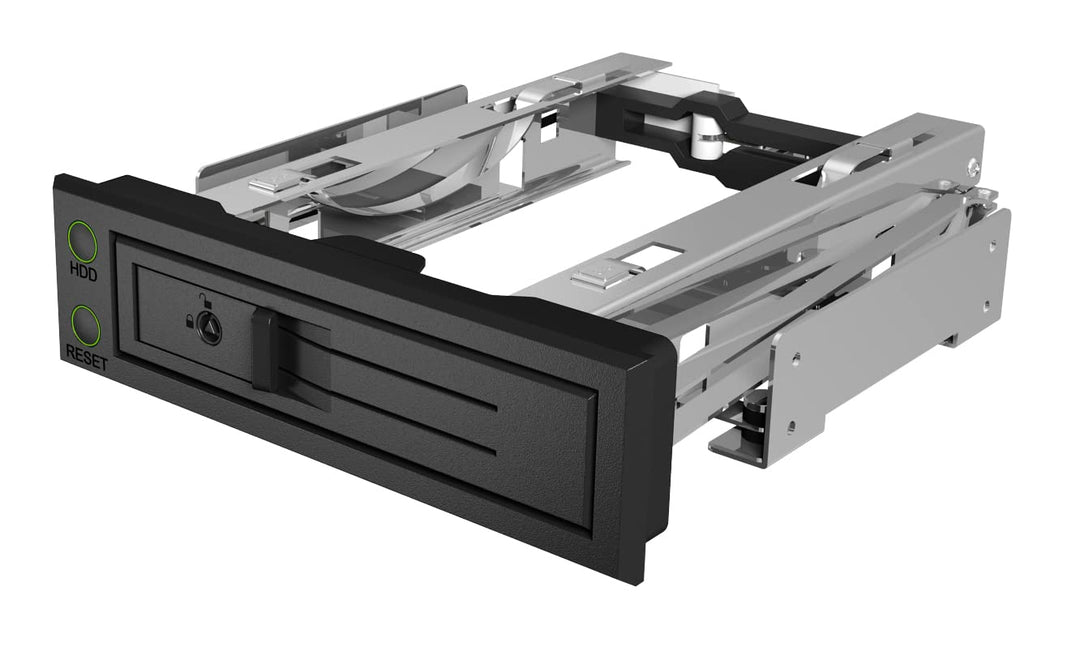 Icy Box IB-166SSK-B Trägerloser Wechselrahmen für 3,5" (8,9 cm) SATA/SAS HDD passend für einen 5,25"