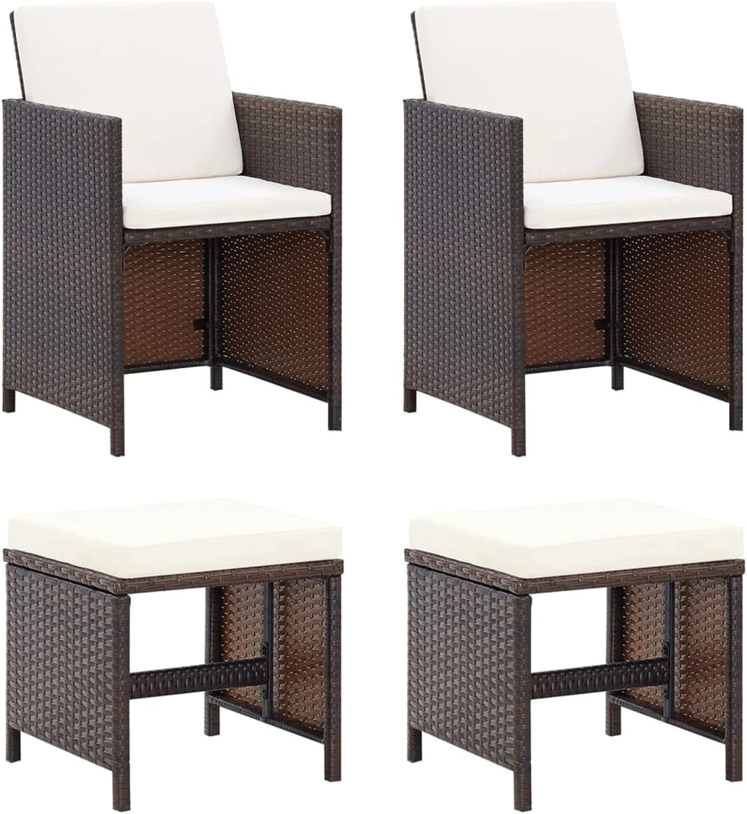 Tidyard Gartenstuhl Hocker Set 4-TLG.Sitzhocker Fusshocker Gartenhocker Gartensessel Essstuhl Stuhl