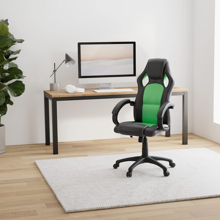 TRESKO Racing Chefsessel Bürostuhl Drehstuhl 14 Farbvarianten, gepolsterte Armlehnen, Wippmechanik,