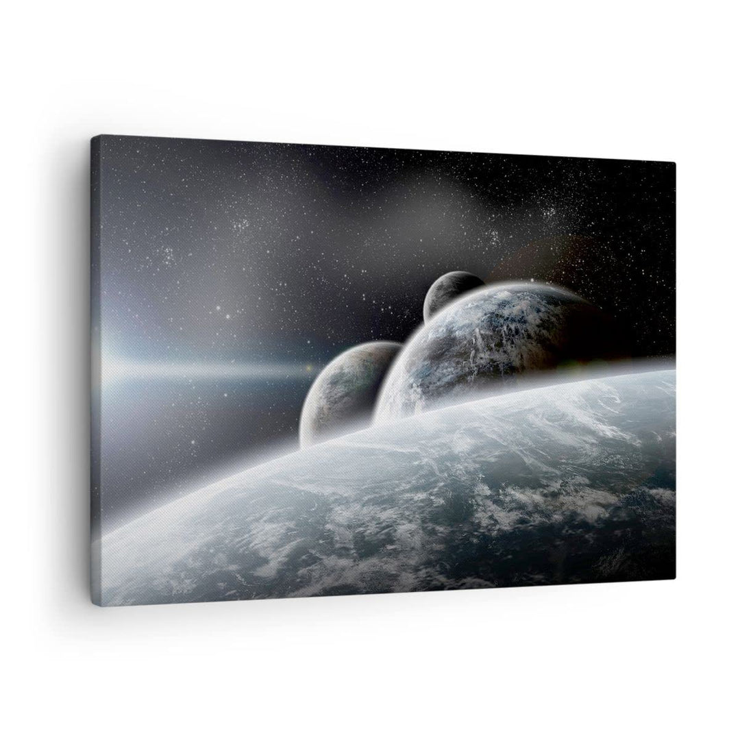 ARTTOR Bilder auf Leinwand Planeten Kosmos Sterne Leinwandbild 70x50cm Wandbilder Dekoration Wohnzim