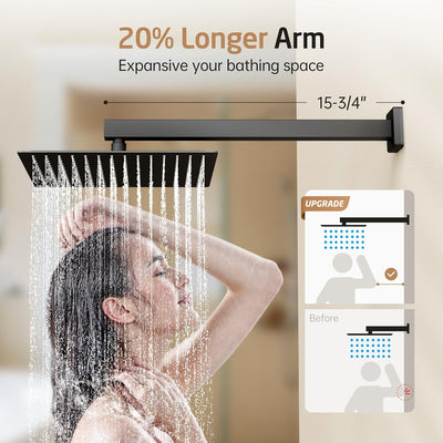 KES Duschset Duschkopf Regendusche Handbrause mit Duschkopfhalterung Duschschlauch Ventilkörper Dusc