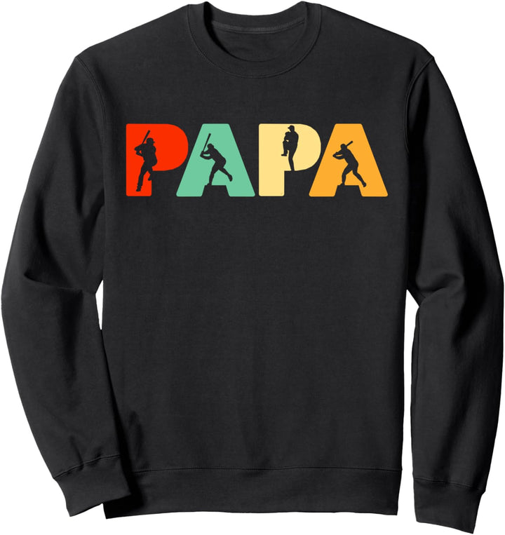 Baseball Papa, Retro Papa Baseball Vater Geschenk Sweatshirt