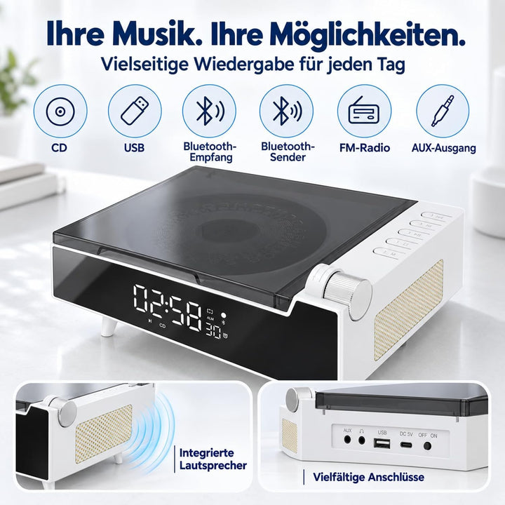 Tragbarer CD-Player für zu Hause mit Hi-Fi-Lautsprecher