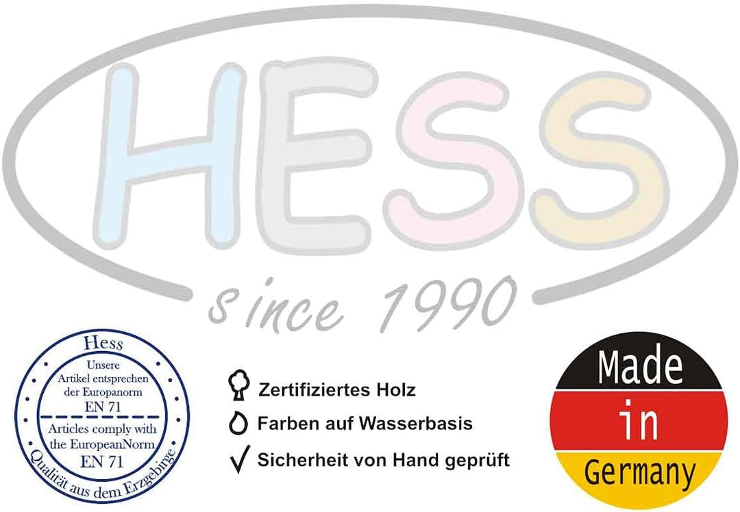 Hess Holzspielzeug 20005 - Gitter-Schaukel aus Holz mit Sprossen, bunten Perlen und Ringen, Nature S