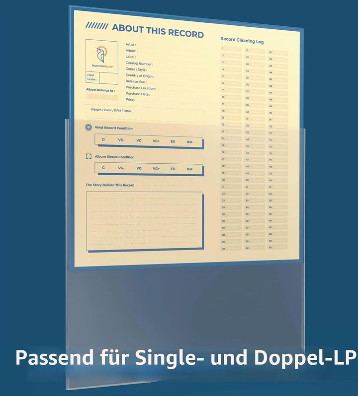 HumminGuru Schützende Vinyl-Platten-Aussenhülle 12 Zoll, Säurefrei &amp; Kristallklar, Hochdichte Polypr