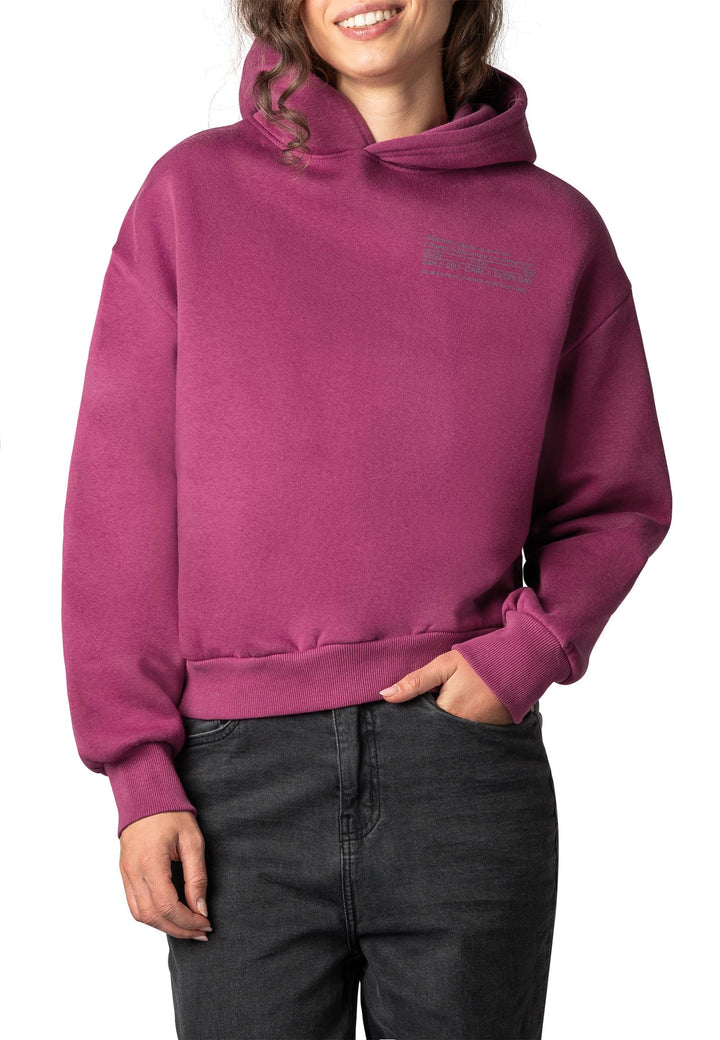 Sublevel Damen Basic Pullover Hoodie mit Mini-Print S Rosa, S Rosa