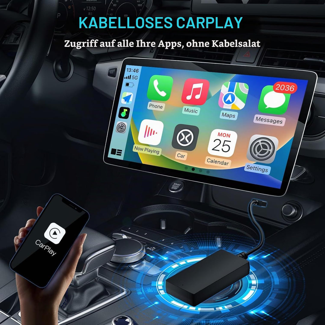 CARabc Carbitlink Smartlink Phonelink Einfach zu kabelloser CarPlay Android Auto-Adapter, Plug and P