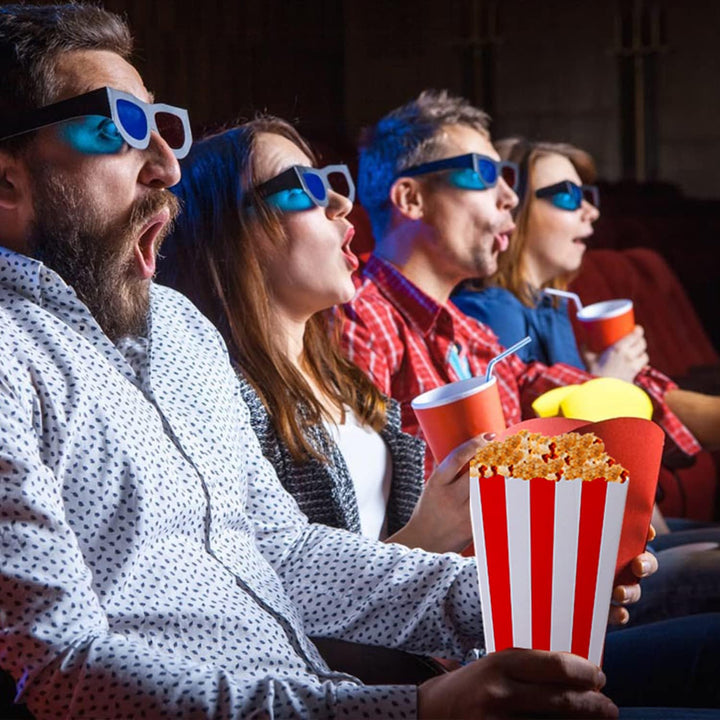 Yoosso 20 Stück Popcorn Boxen, Popcorn Tüten Rot & Weiss Gestreiften Popcorn Tüten Süssigkeiten Behä