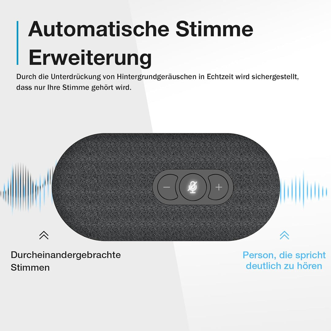 USB Konferenzlautsprecher mit Mikrofon für Home Office-Anrufe, Konferenzmikrofon mit Smarter Stimmfi