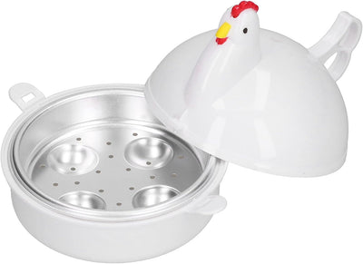 Eierkocher, Acouto 4 Eier Huhn-förmiger Schnellerwärmungsbeständiger Mikrowellen-Eierkocher für die