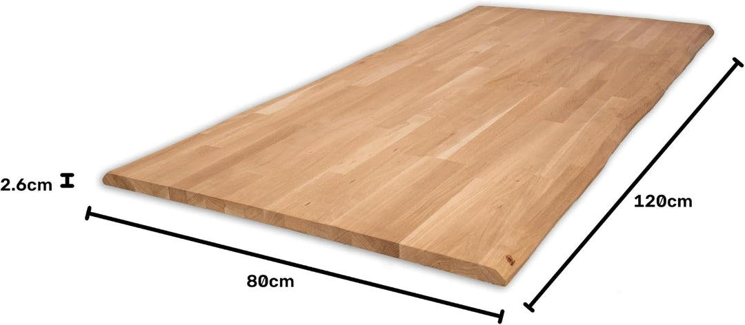 Tischplatte Eiche Massiv Baumkante (80 x 120 cm, Eiche, naturbelassen) Eiche, Naturbelassen 80 x 120