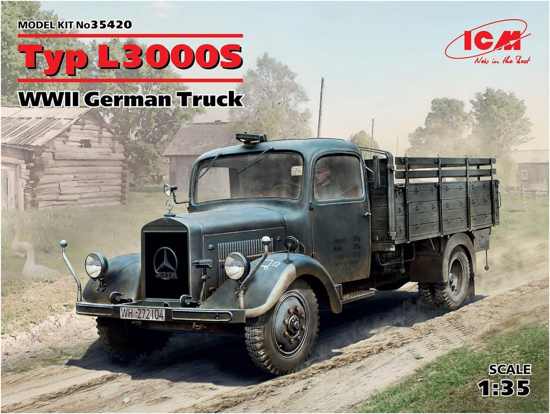 ICM 35420 Modellbausatz Typ L3000S, WWII German Truck, Schwarz, Extra gross