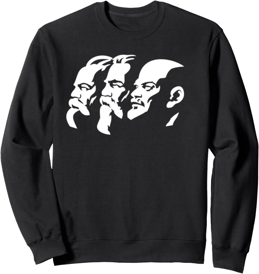 Karl Marx Wladimir Lenin Friedrich Engels Statuen Köpfe CCCP Sweatshirt