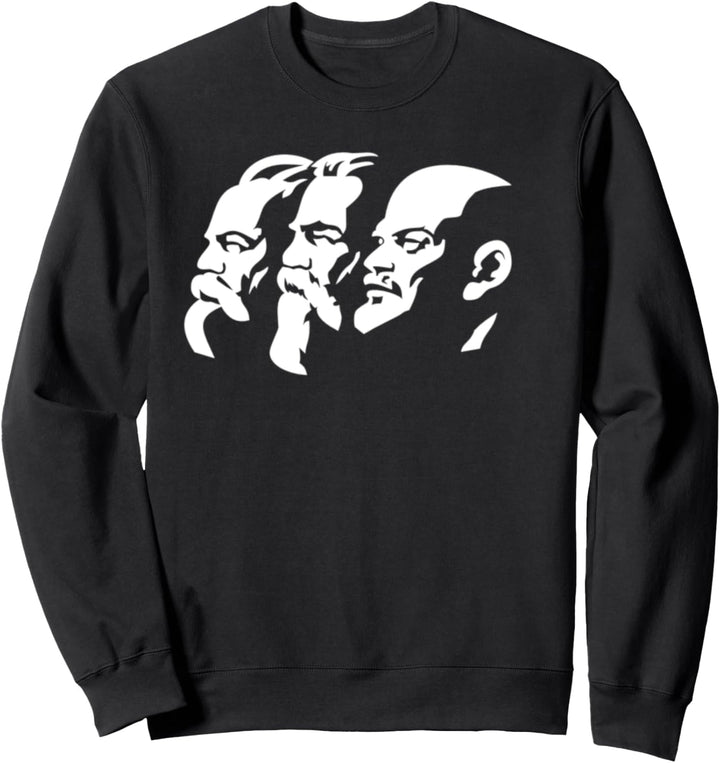 Karl Marx Wladimir Lenin Friedrich Engels Statuen Köpfe CCCP Sweatshirt