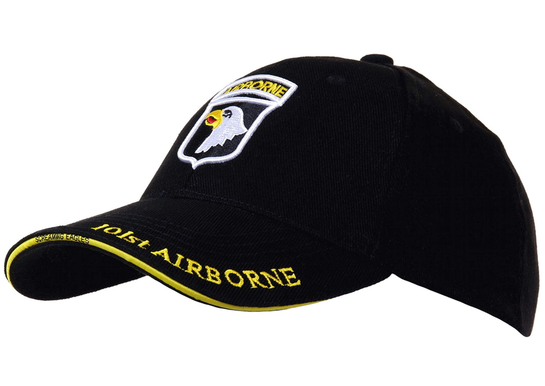 Fostex Cap schwarz Baseball verstellbar bestickt mit Abzeichen ET 101ST Airborne 215164 Airsoft Arme
