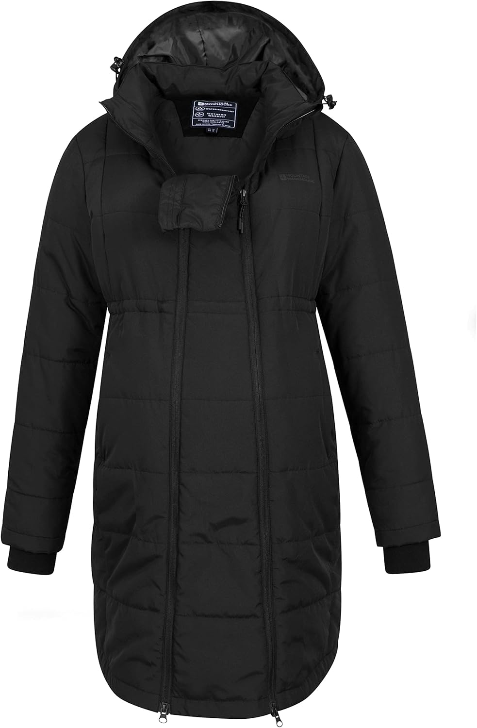 Mountain Warehouse Amethyst Lange Damen Umstands-Steppjacke 40 Schwarz, 40 Schwarz
