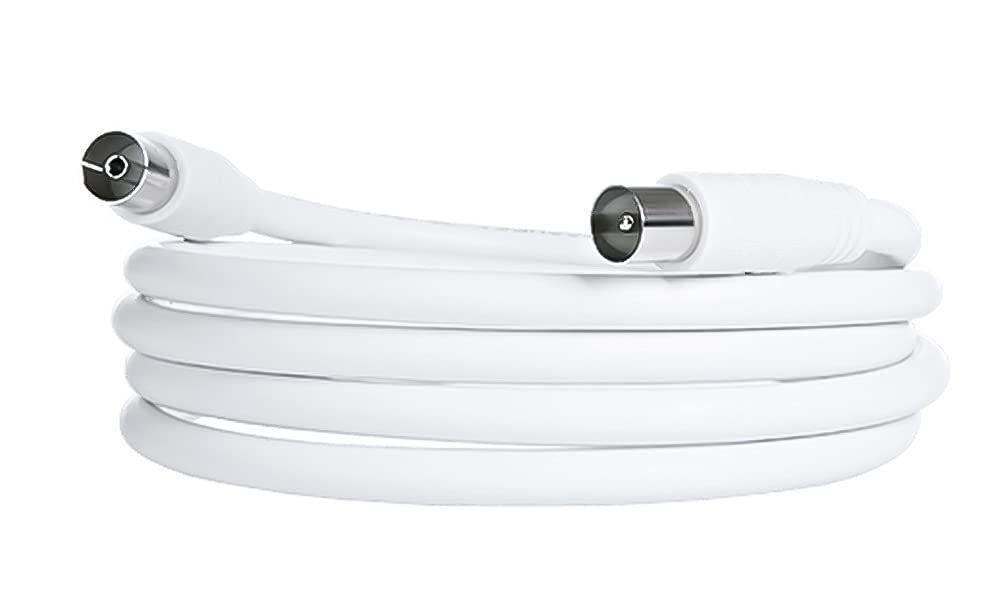 PremiumCord TV Koaxial Antennen Kabel 2m, 75 Ohm, IEC Stecker auf Buchse, Abgeschirmt - für DVB-C, D