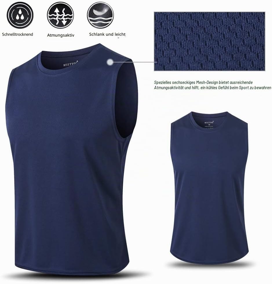 MEETYOO Tank Top Herren, Achselshirts Sport Ärmelloses Shirt Unterhemd Fitness Sleeveless Tshirt für
