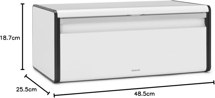 Brabantia Klappbrotkasten - Grosse Aufbewahrungsbox für Brot, Bagels, Brötchen - Platzsparendes Desi