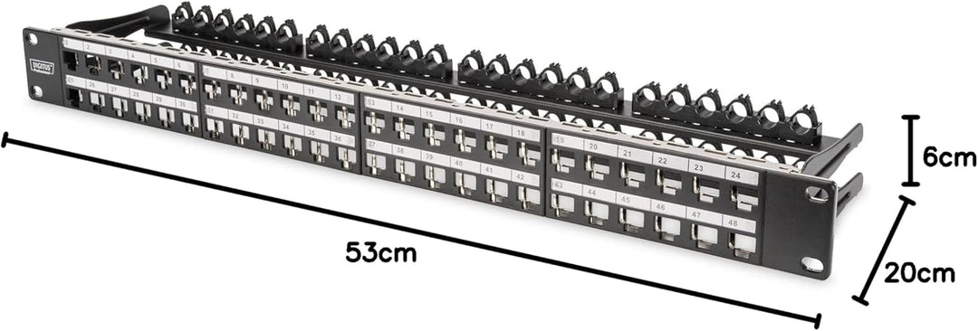 DIGITUS Patchpanel - Modular - Für Keystone-Module - 19-Zoll - 48-Port - Geschirmt - Rack-Montage 1H