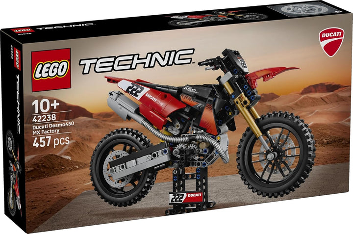 LEGO Technic Ducati Desmo450 MX Factory Motorrad Modellbausatz - Mit Motorrad Spielzeug mit Lenkung