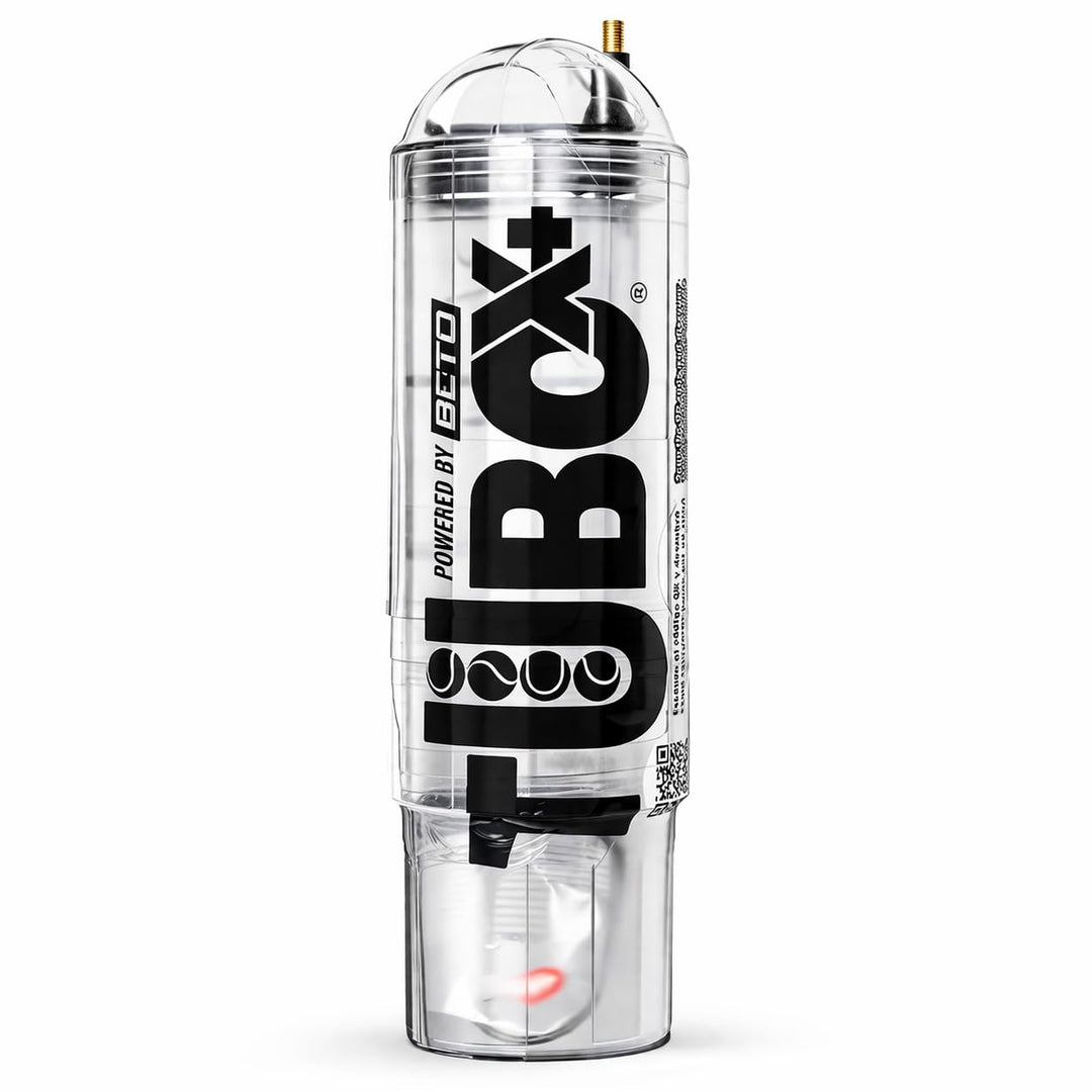 TUBOPLUS - Druckbehälter für Padel- und Tennisbälle | TUBOX4 Crystal (ohne Pumpe) | Kompressor für B