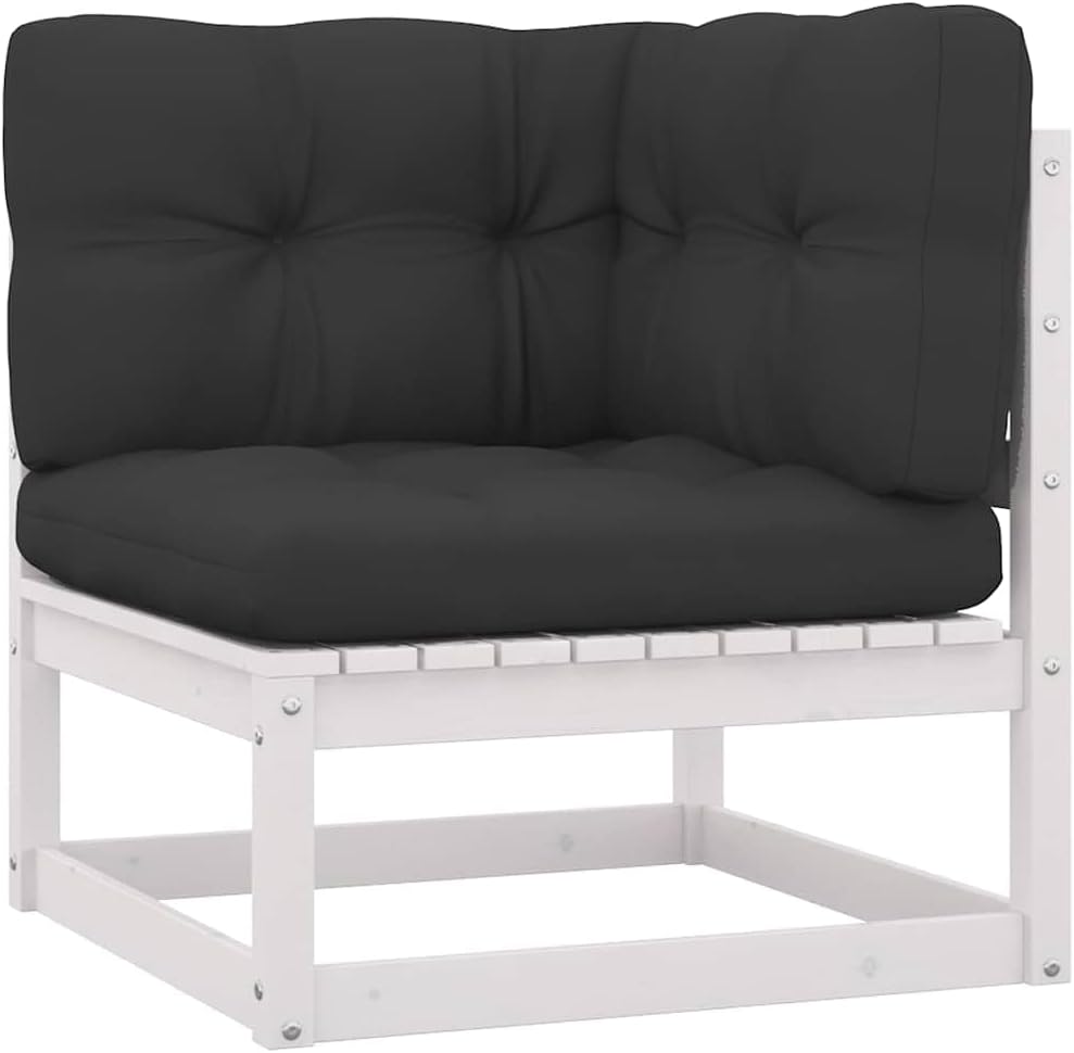 vidaXL Garten Ecksofa mit Kissen, Modular Gartenmöbel, Sofa Lounge Sessel für Garten Terrasse Balkon