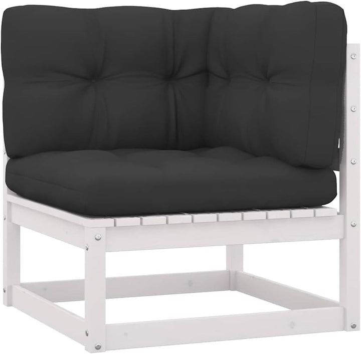 vidaXL Garten Ecksofa mit Kissen, Modular Gartenmöbel, Sofa Lounge Sessel für Garten Terrasse Balkon