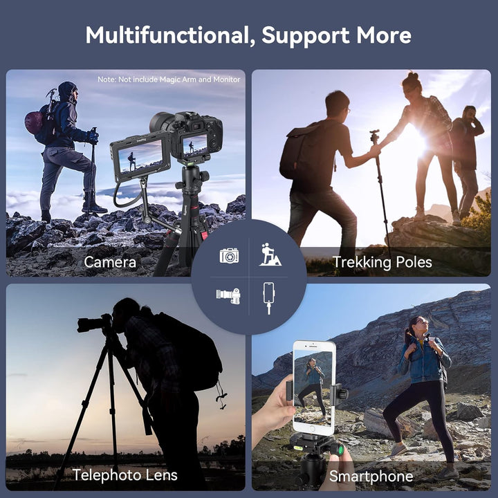 78"/200cm Kamerastativ, SMALLRIG Tripod Einbeinstativ mit 36mm 360 Panorama Kugelkopf, Professionell