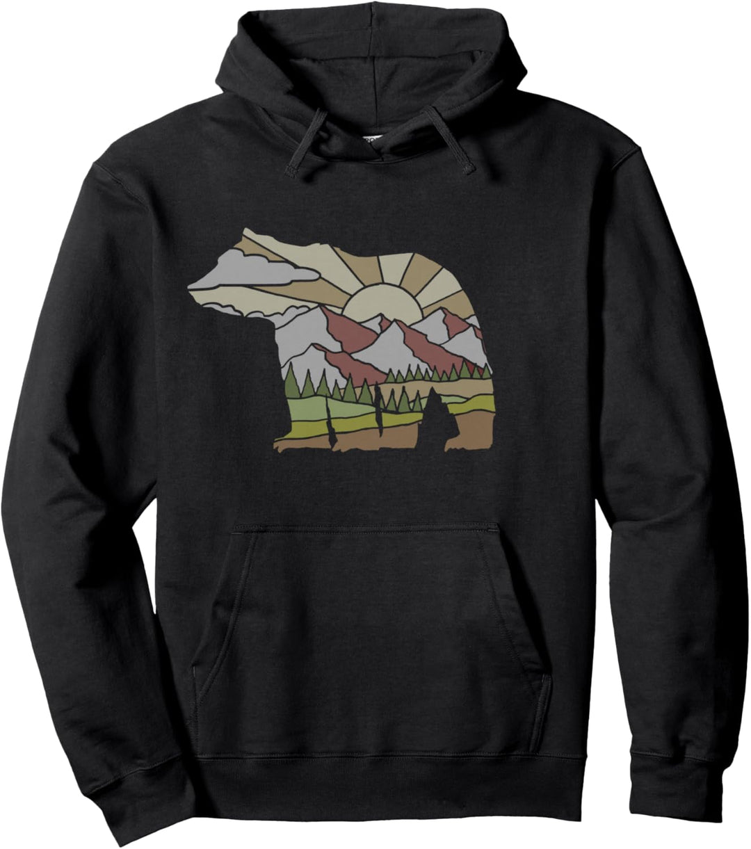Trendy Bear Mountains Pullover Hoodie