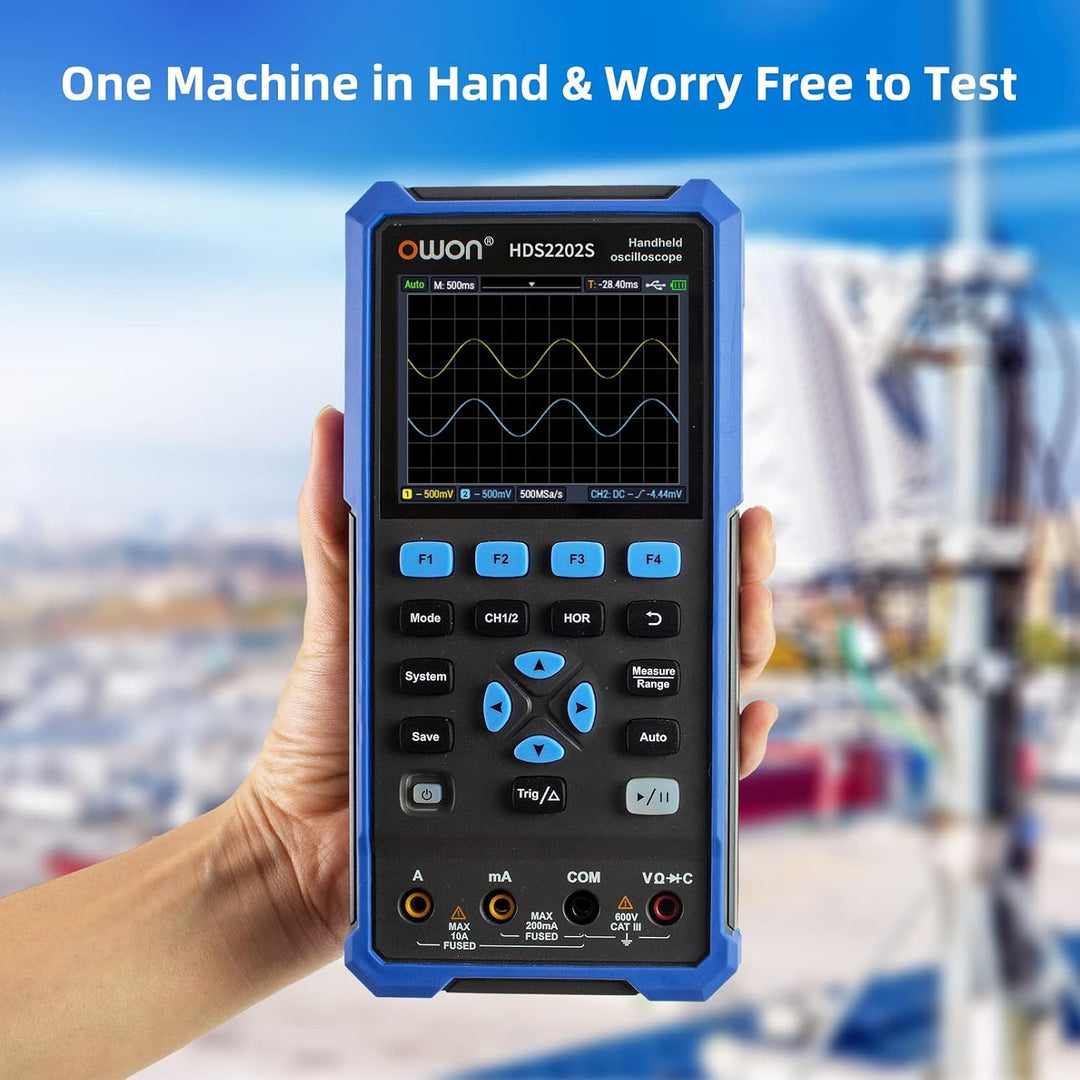 OWON HDS2202S Handheld Oszilloskop, 20000 Counts Digital multimeter,2Kanal Digitaloszilloskop Tragba