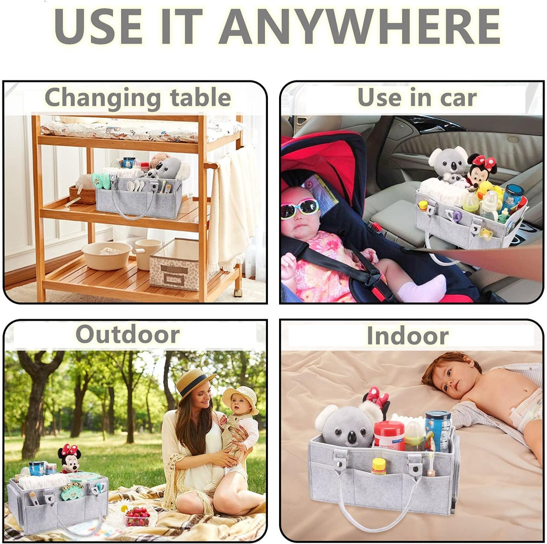 XUANGUO Baby-Windel-Caddy mit Griff, geschlechtsneutral, grosser Aufbewahrungskorb für Kinderzimmer,