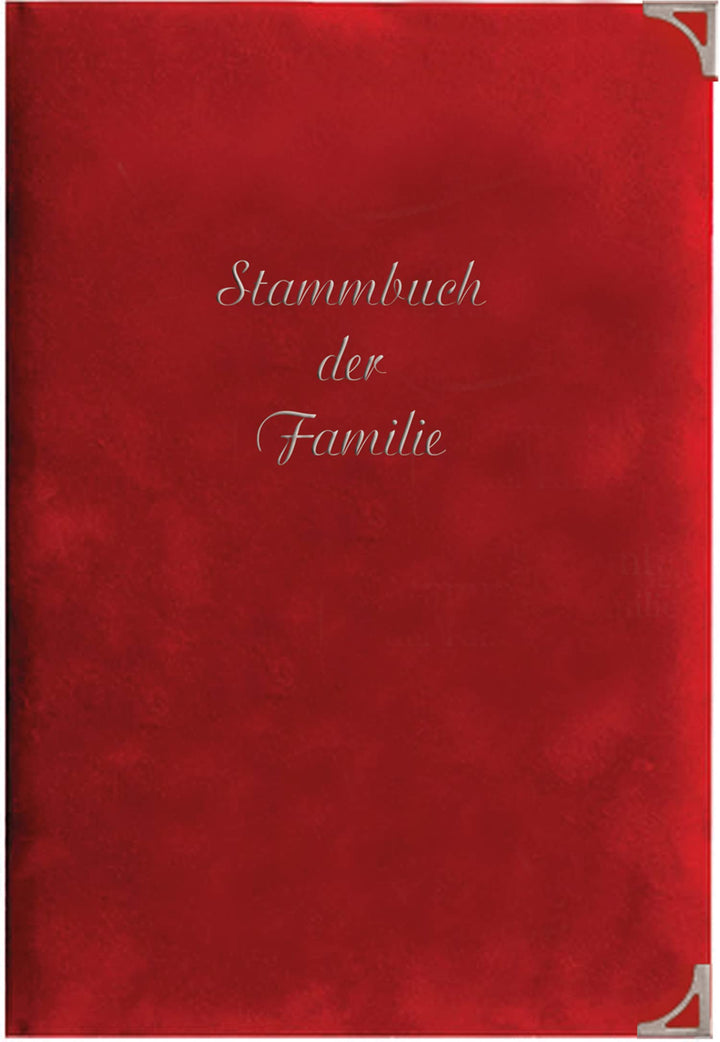 Stammbuch Adria, rot, Velours, Silberprägung, Stammbuchformat