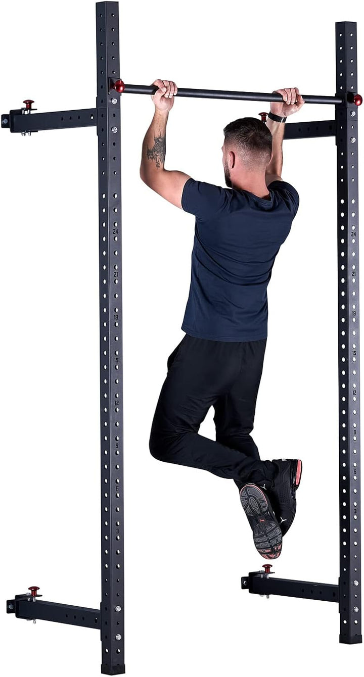 Train Hard Wand Rack Wandbefestigter Power Rack mit Klimmzugstange, 350 kg belastbar, optional mit Z