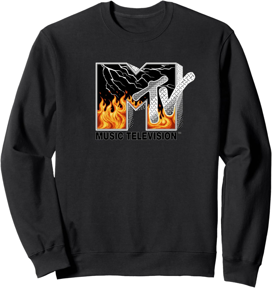 MTV Fire Metal Lightning Logo Sweatshirt