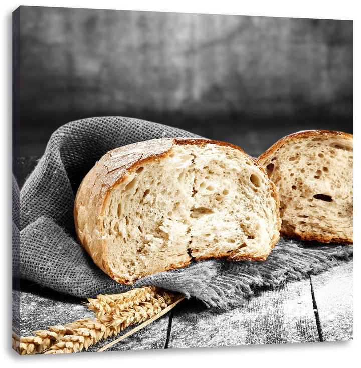 Pixxprint Gutes Bauernbrot als Leinwandbild/Grösse: 70x70 cm/Wandbild/Kunstdruck/fertig bespannt, 70