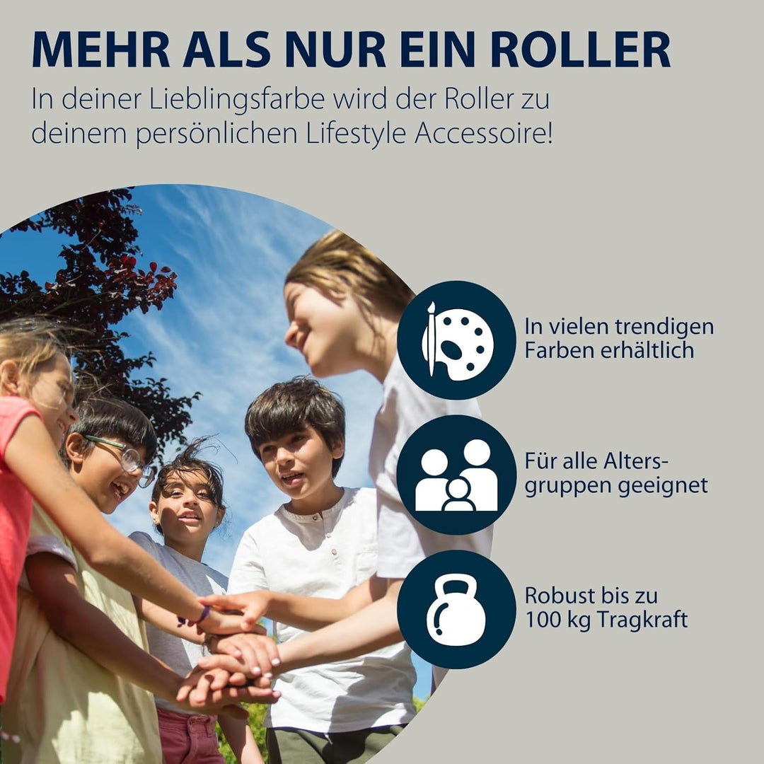HUDORA BigWheel Pure Scooter - Stabiler Aluminium-Roller mit Ständer - Höhenverstellbarer & zusammen
