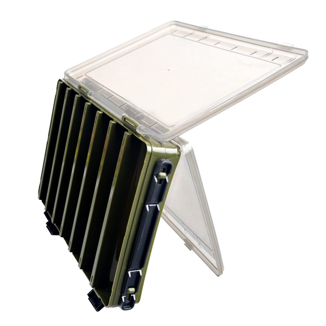 Doppelseitige Angelbox, Kunststoff Angelzubehör Köderbox, Aufbewahrungsbox für Angelzubehör mit Fäch