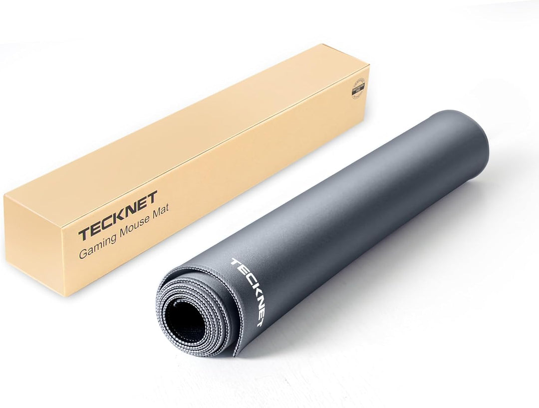TECKNET Mauspad XXL Speed Gaming, 900x400 mm Schreibtischunterlage Schwarz, Gamer Mouse Pad, Wasserd